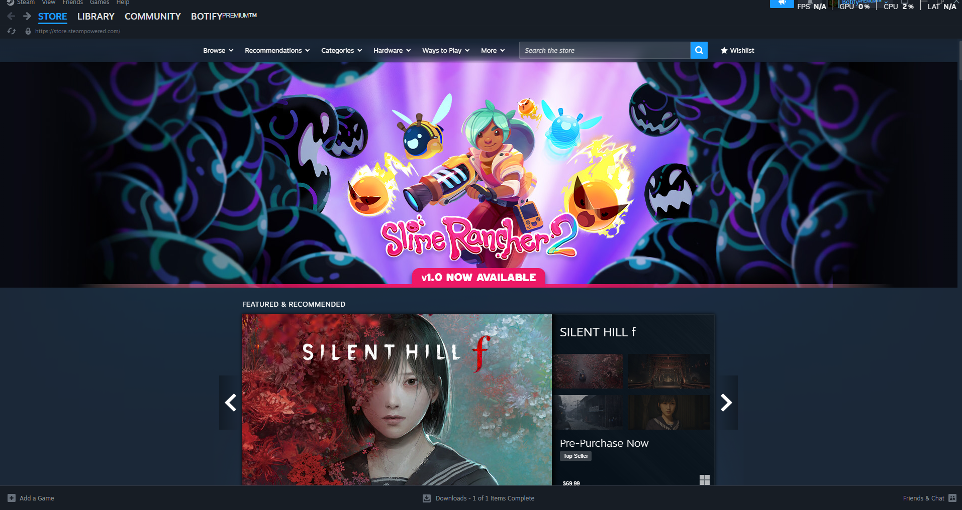 Steam store showing BlockBlasters and other games